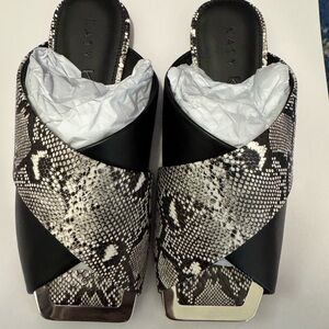 Katy Perry Collections Black and White Snake Print Sandals